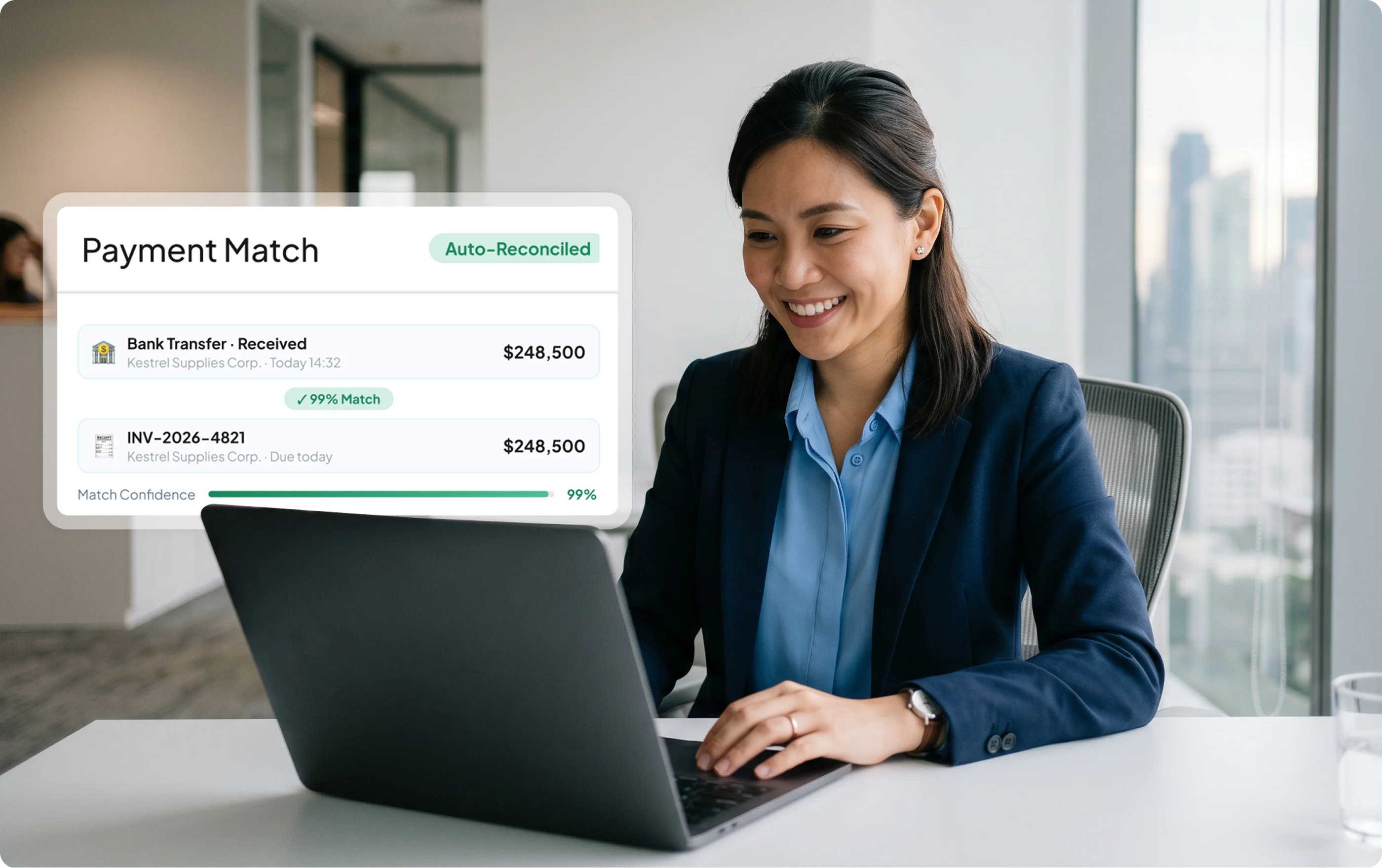 HashMicro invoicing software bank-to-invoice matching preview