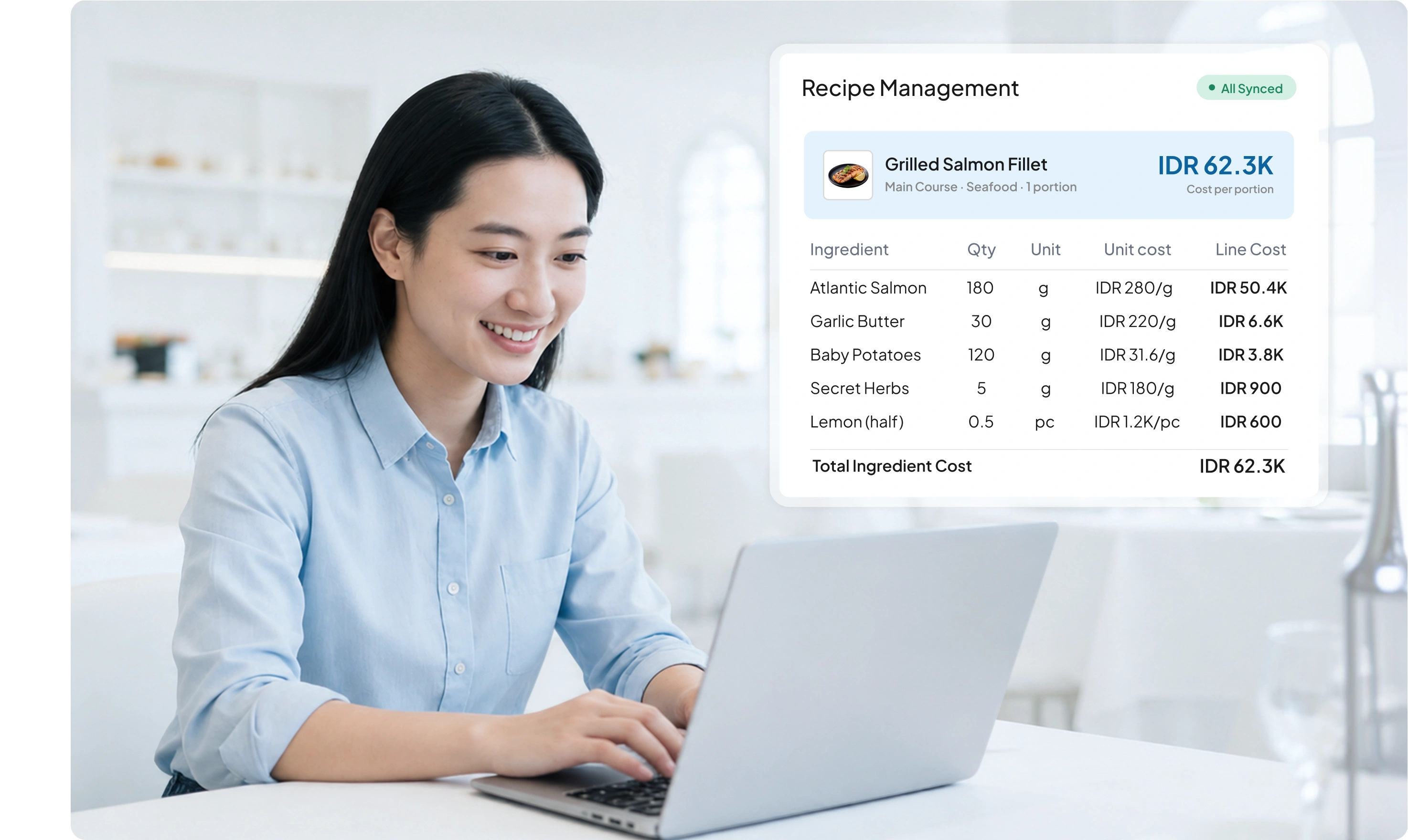 Tampilan modul Recipe Management pada sistem pos f&b HashMicro