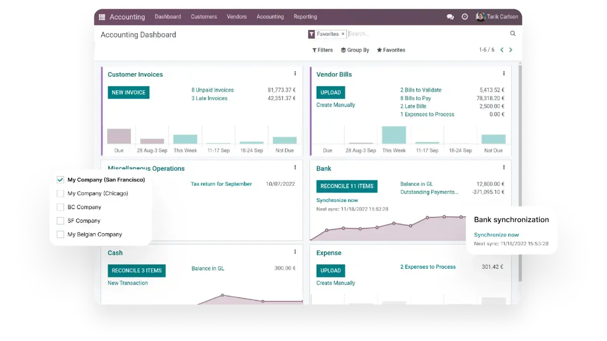 odoo accounting software for construction