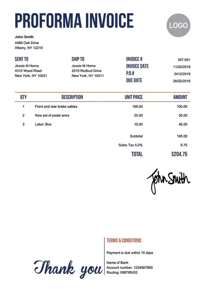 Proforma-Invoice