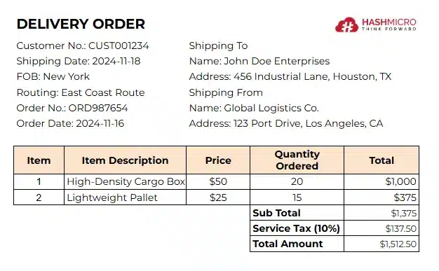 delivery order template 5