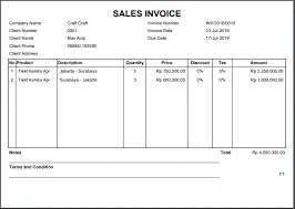 contoh sales invoice