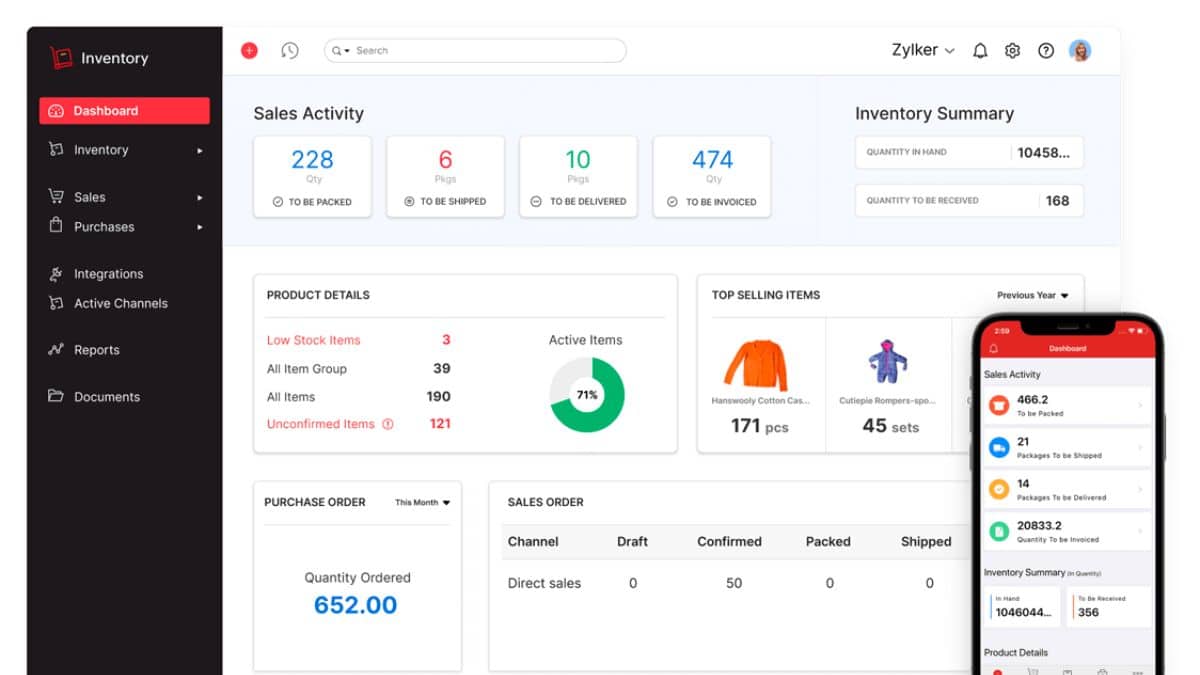 retail inventory management software zoho