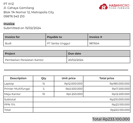 contoh invoice