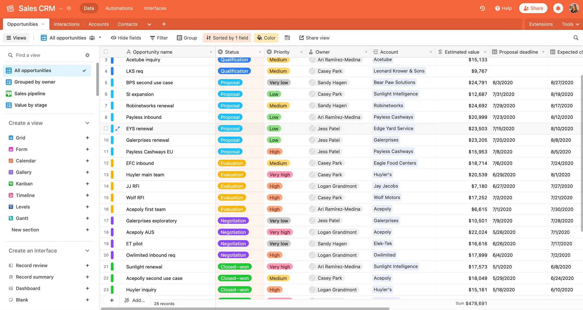 airtable client relationship management software