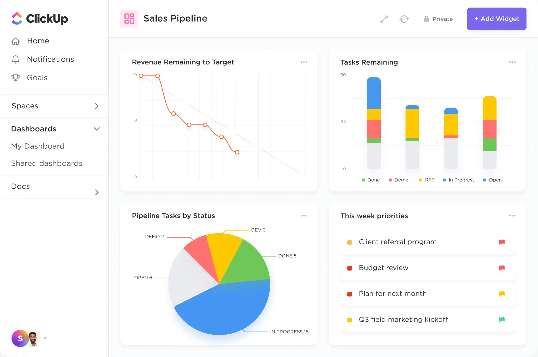 clickup project management software with client portal