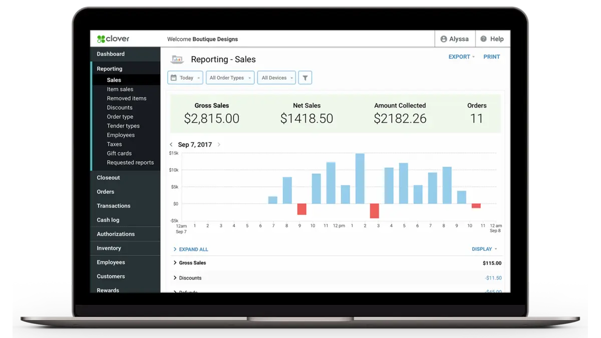 Clover cloud POS system