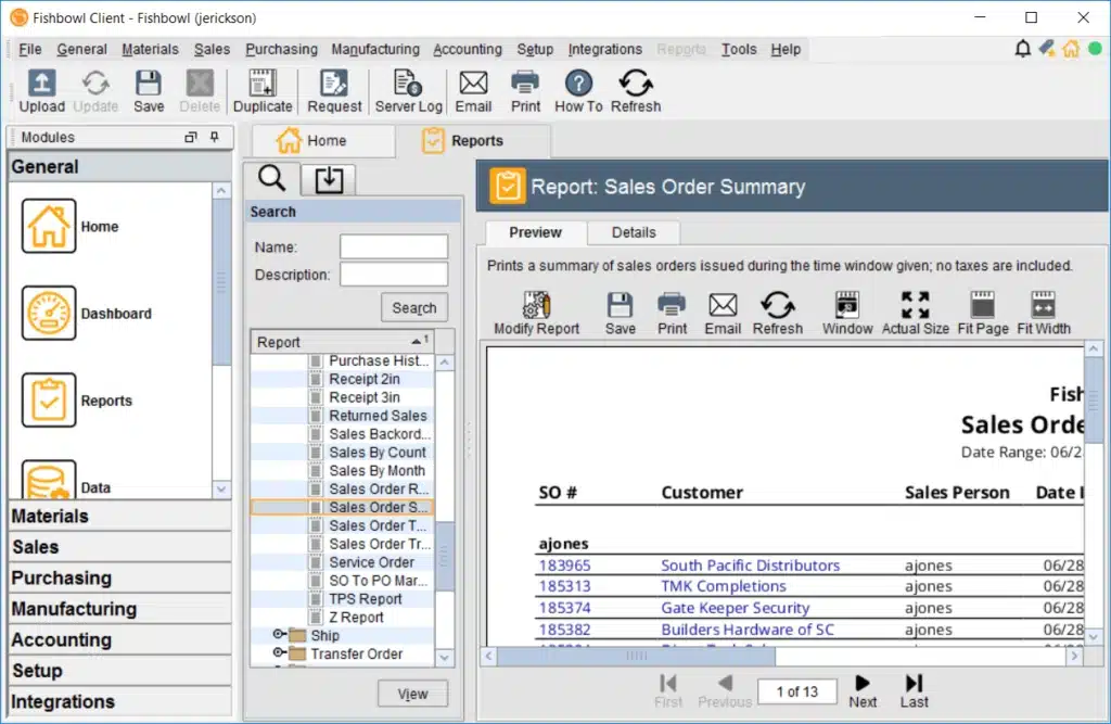 fishbowl production planning software for manufacturing