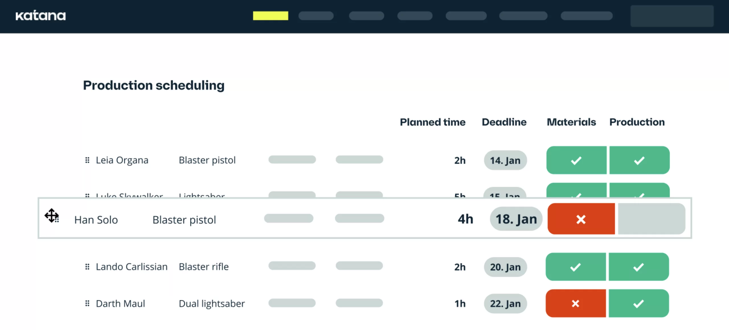 katana production planning