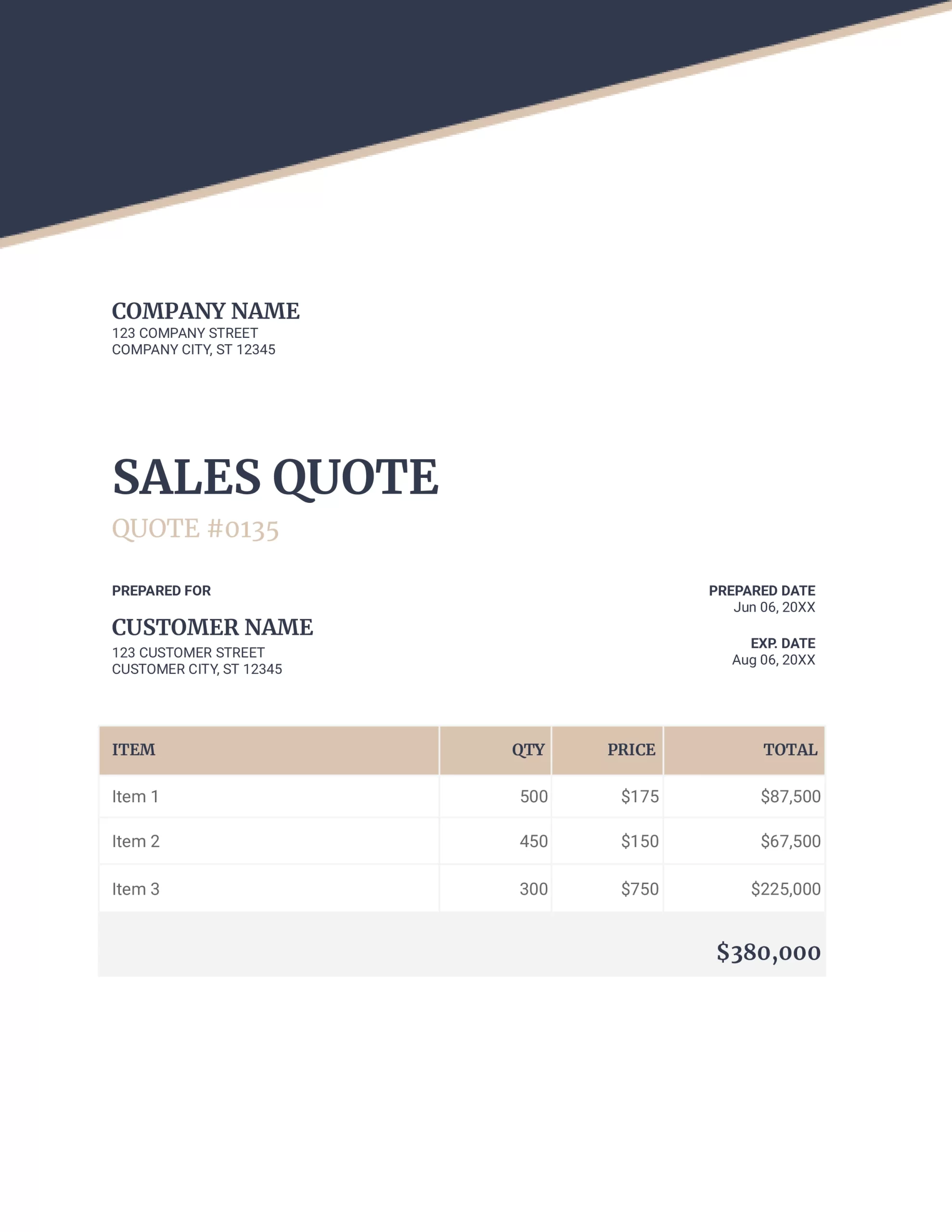 sales quotation template