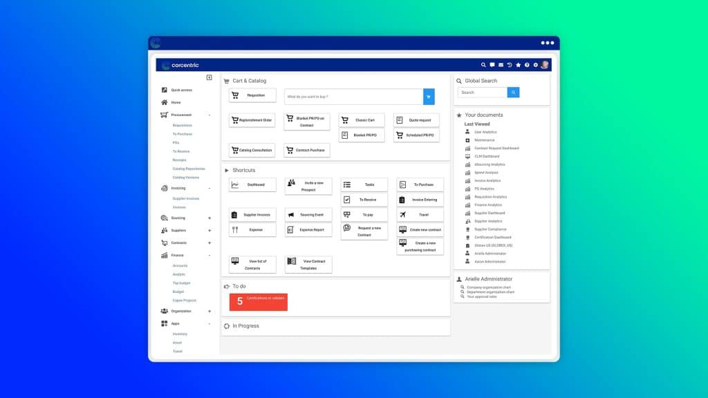 corcentric procurement system software