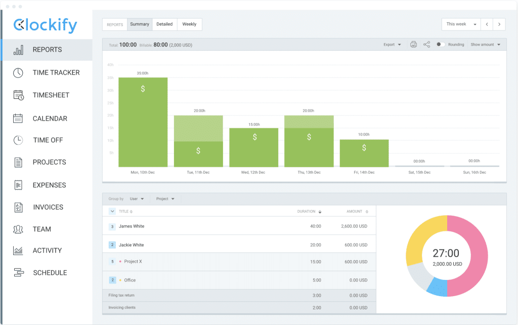 Clockify Construction Project Management Software