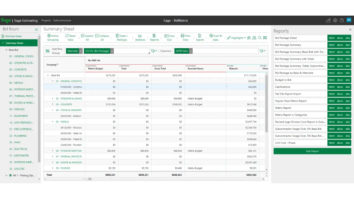 Sage Estimating