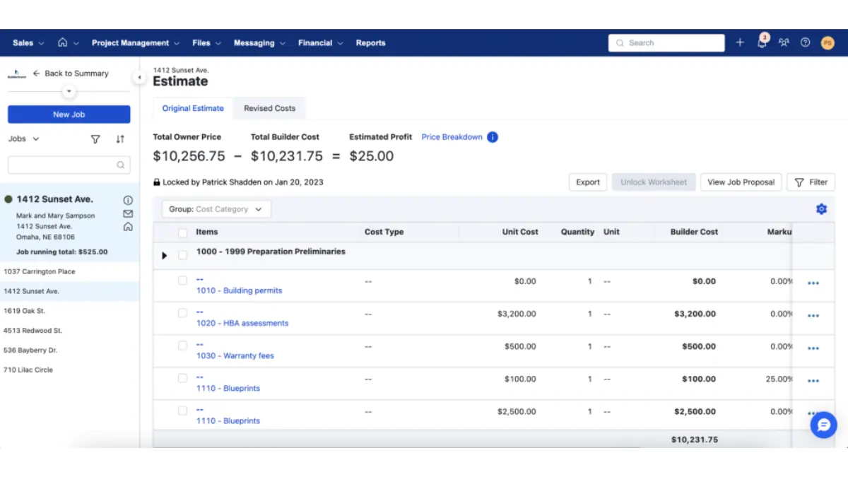 Construction Cost Estimating Software Buildertrend