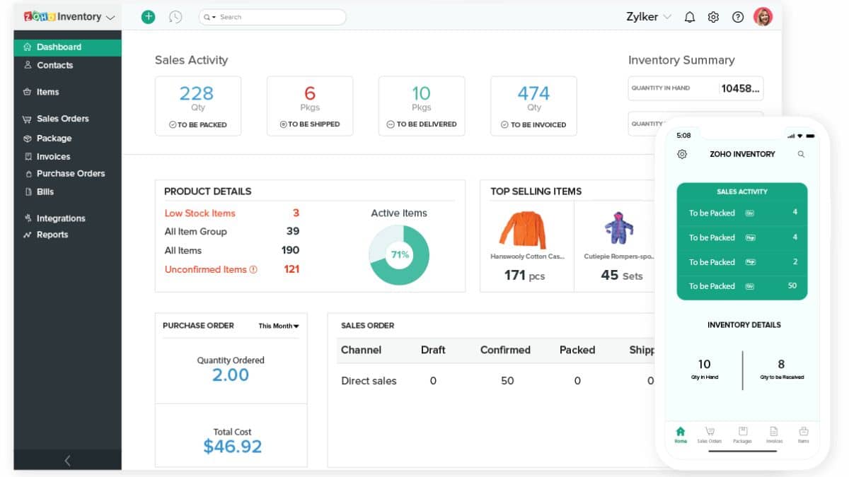 Zoho Inventory Management App
