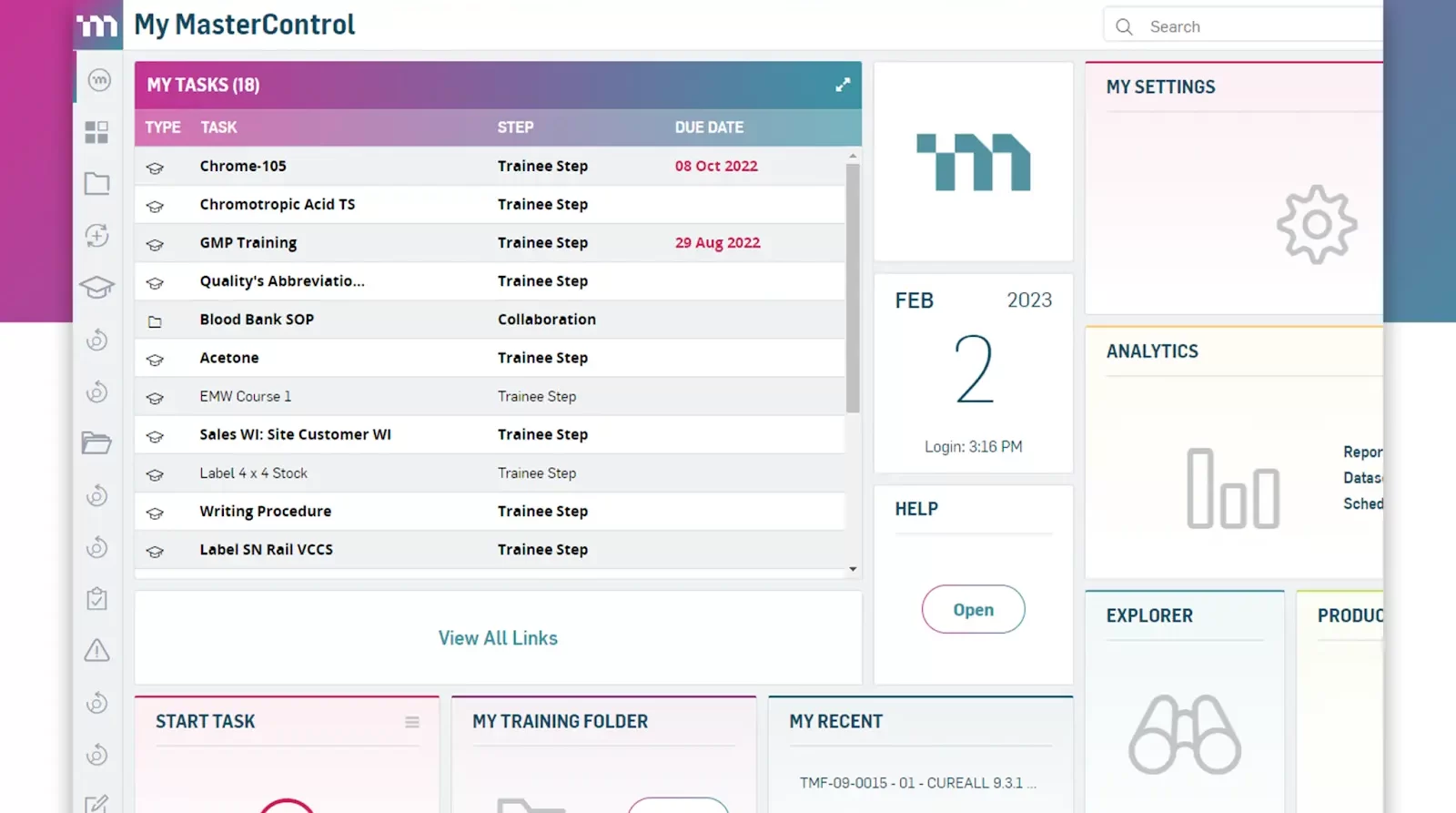 MasterControl Production Plan Software