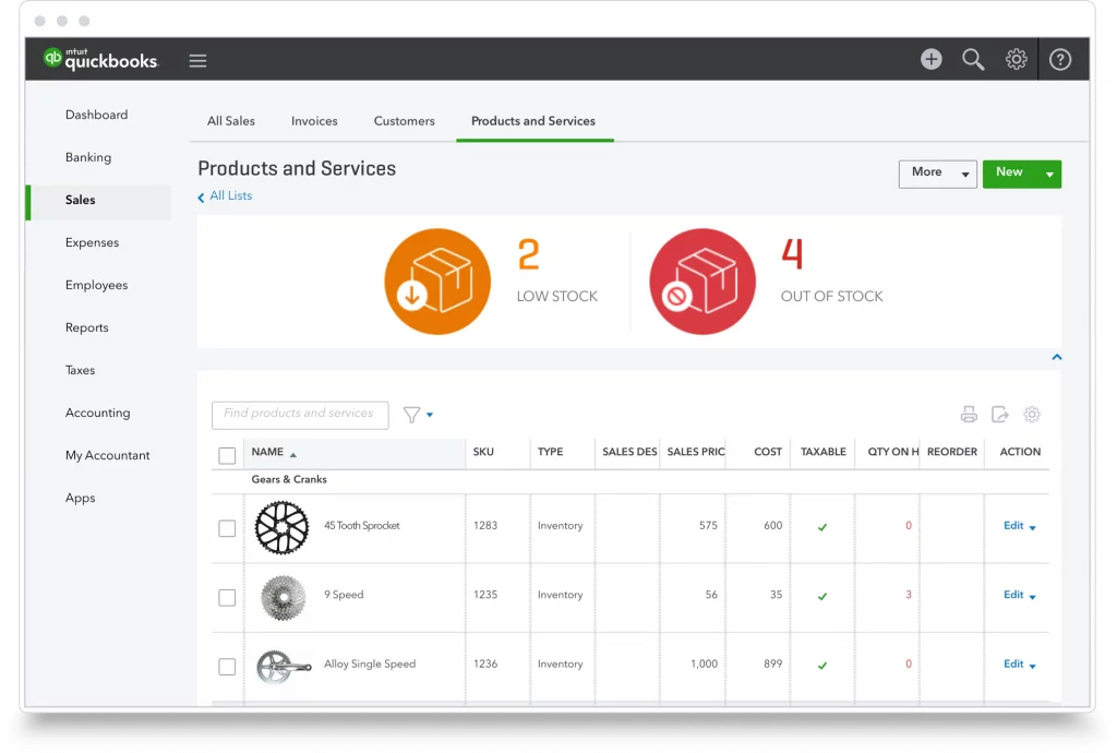 quickbooks inventory