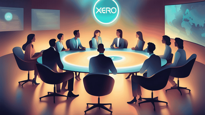 At a company meeting they discuss about Xero software at a round table