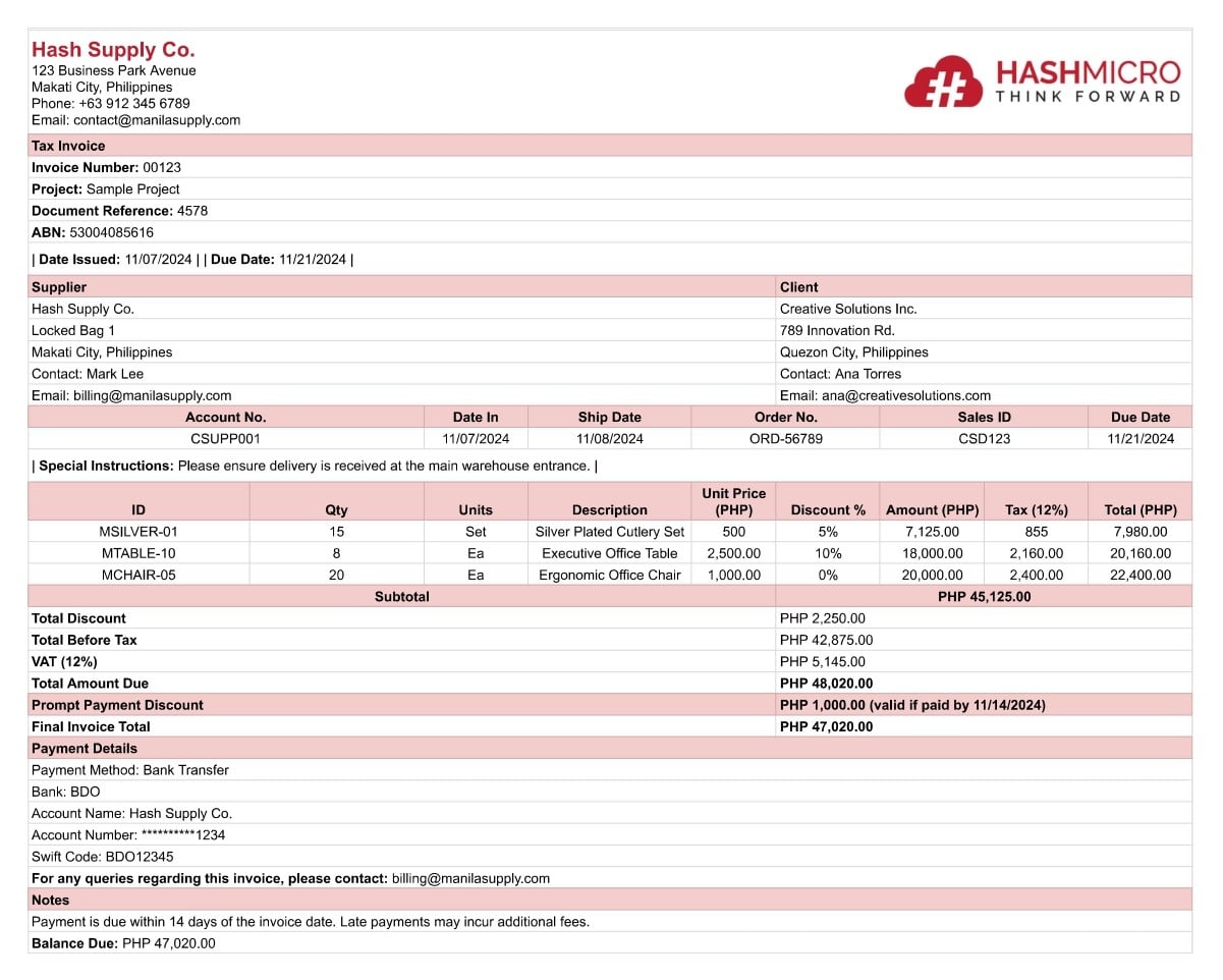 invoice template