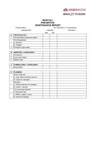 maintenance report format in excel