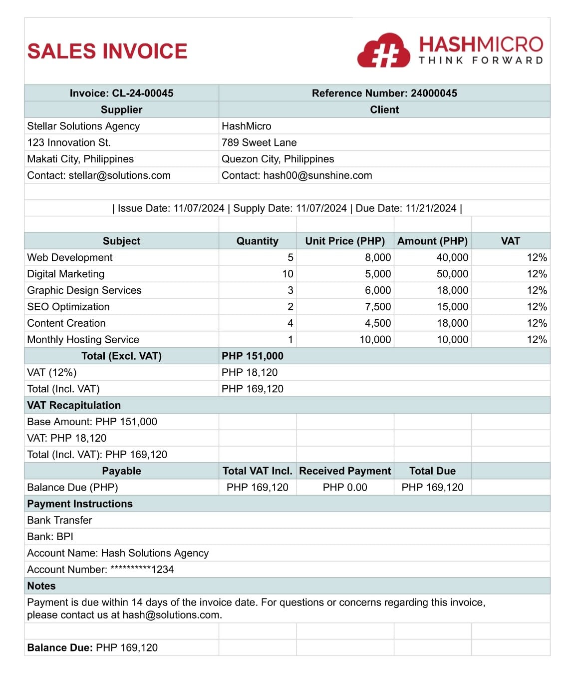 invoice template