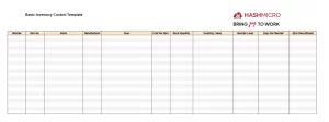 simple inventory template 