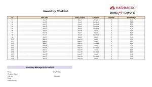 inventory template sample